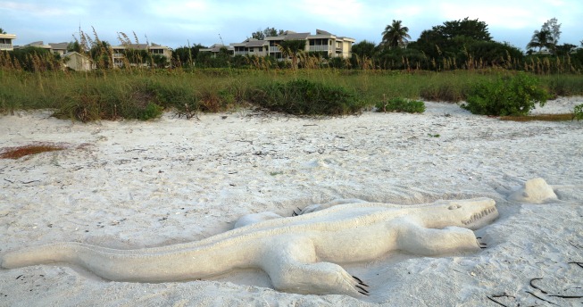 Aligator aus Sand